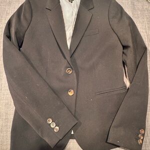 J. Crew Black Blazer with Striped Lining